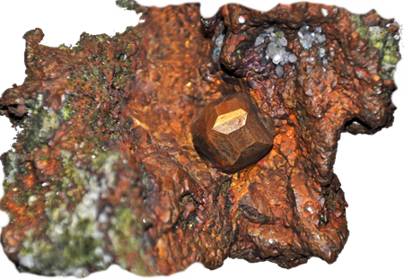 cristal cobre en masa cobriza